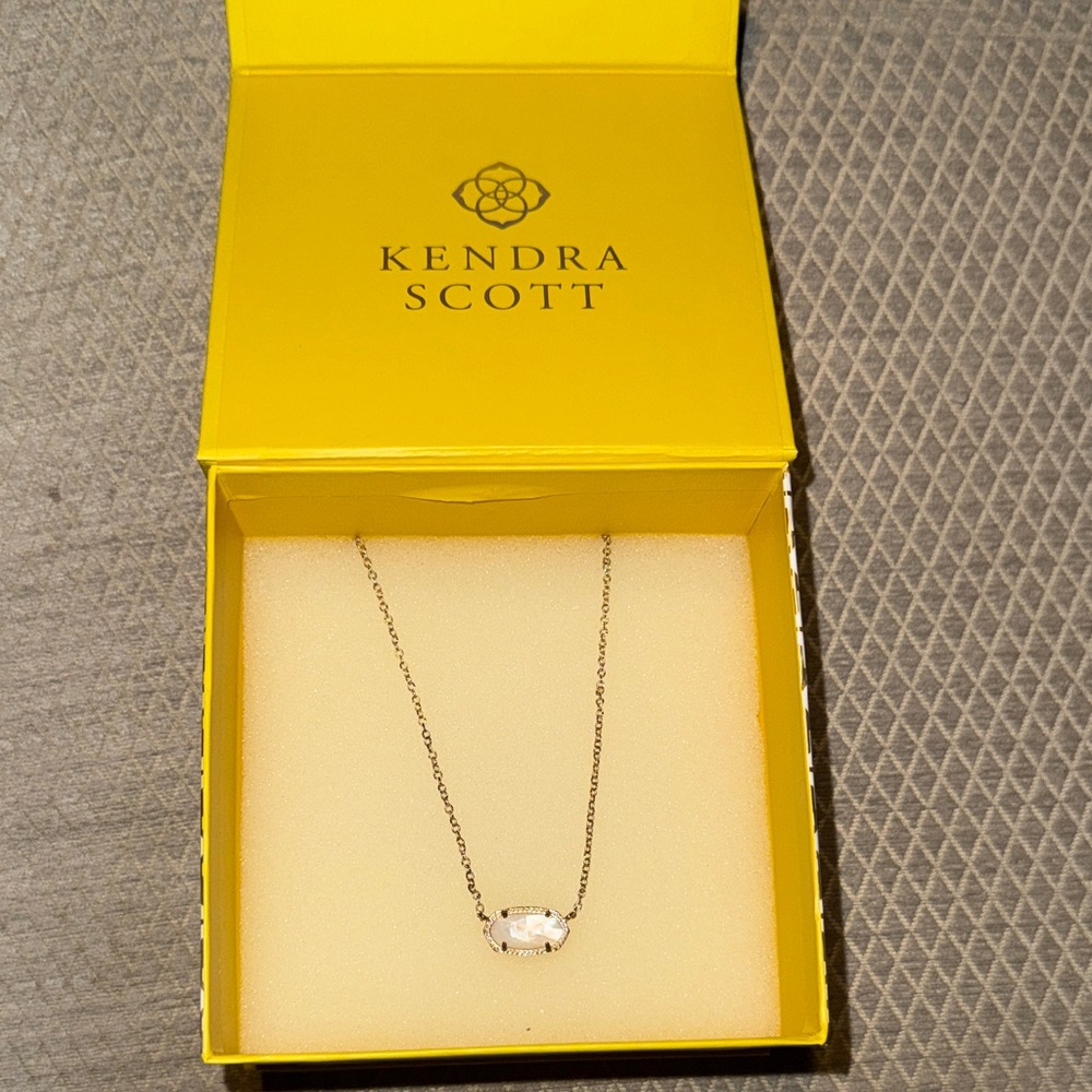 Kendra Scott Gold Necklace with White Pendant